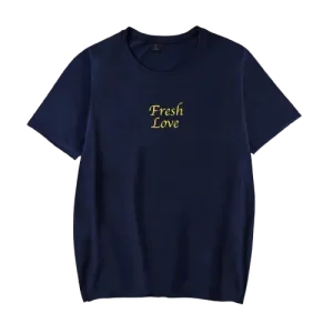 Fresh Love Script Tee – Navy