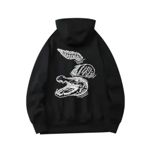 Let’s Trip Crocodile Hoodie – Black